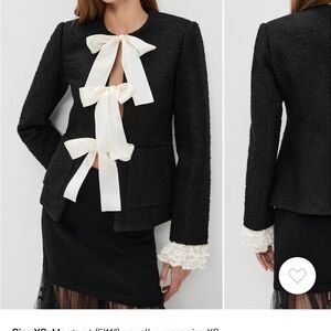 New! Sea New York Black Blazer with Cream Bows